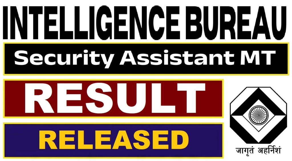 IB Security Assistant (Motor Transport) Result 2026