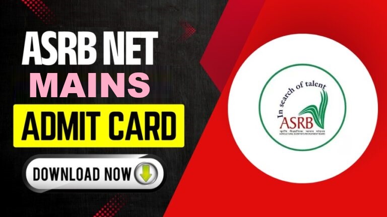 ASRB NET, ARS, SMS & STO Mains Admit Card 2026