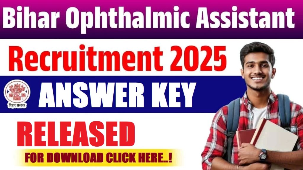 Bihar SHS Ophthalmic Assistant Answer Key 2025