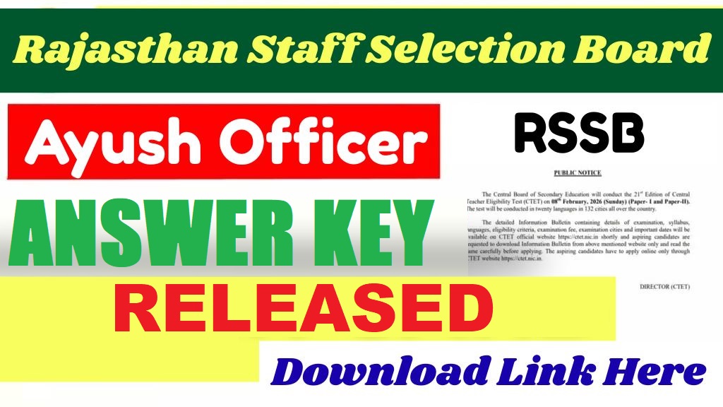 RSSB Ayush Officer Answer Key 2026