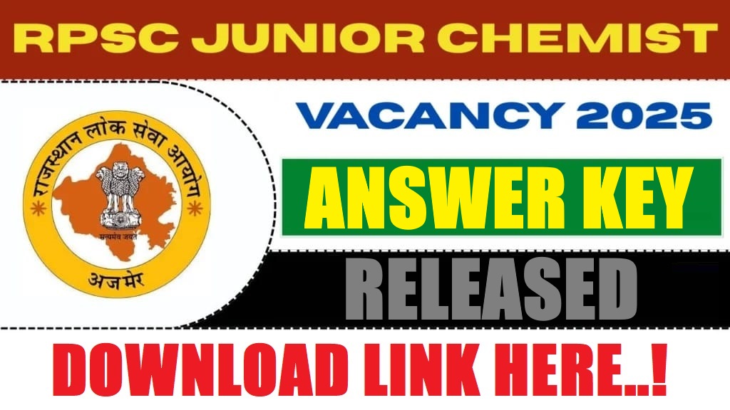 RPSC Junior Chemist Answer Key 2026