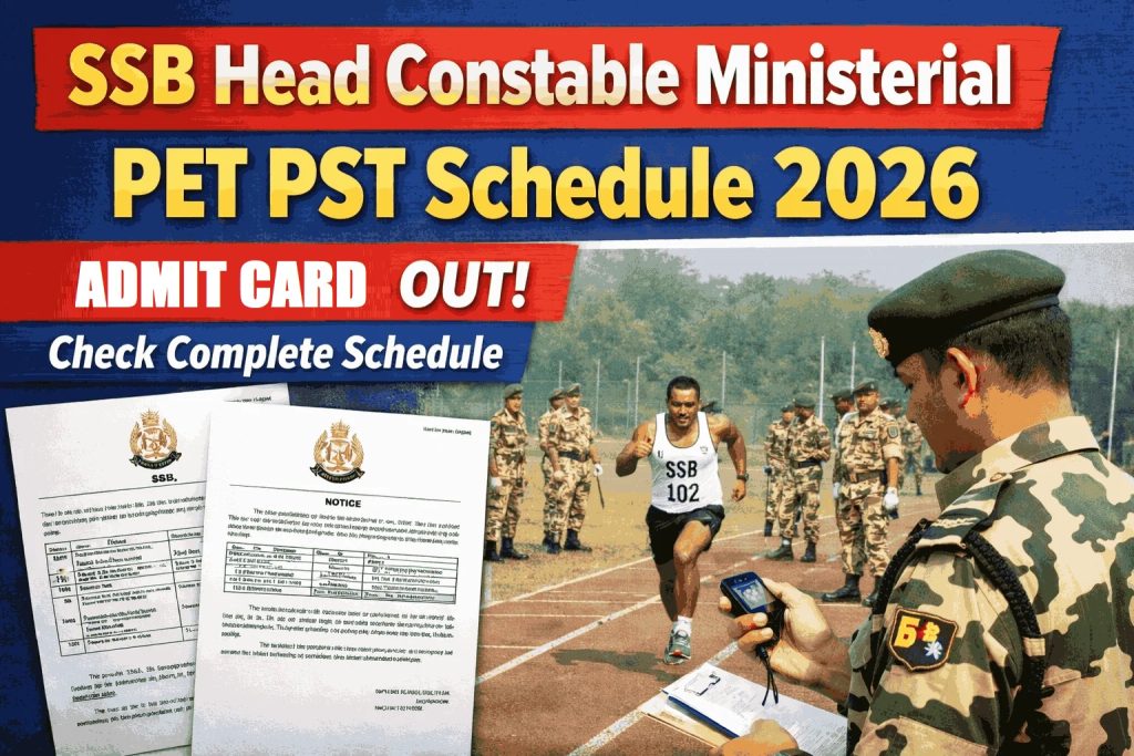 SSB HC (Ministerial) PET/PST Admit Card 2026