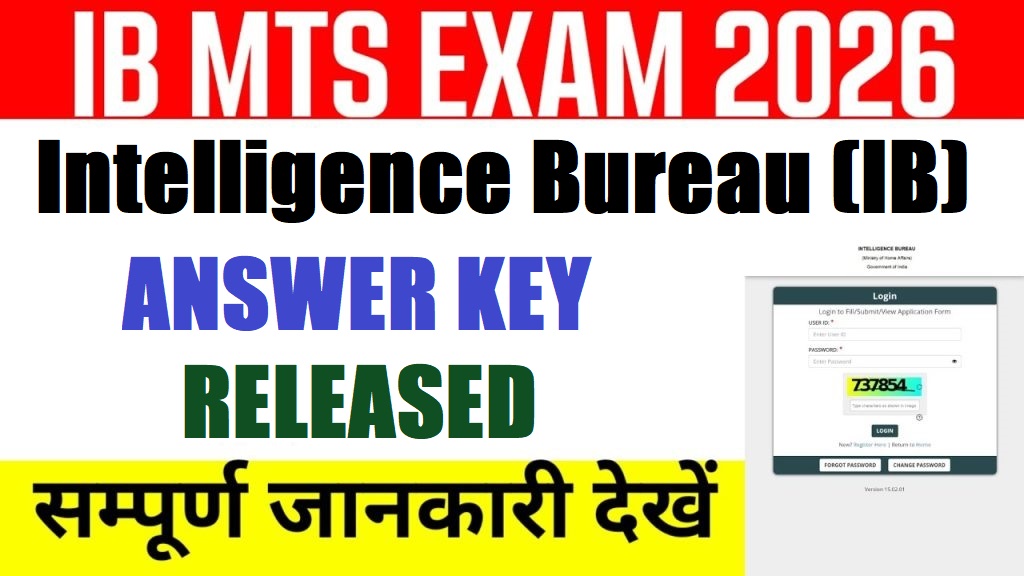 Intelligence Bureau (IB) MTS Answer Key 2026