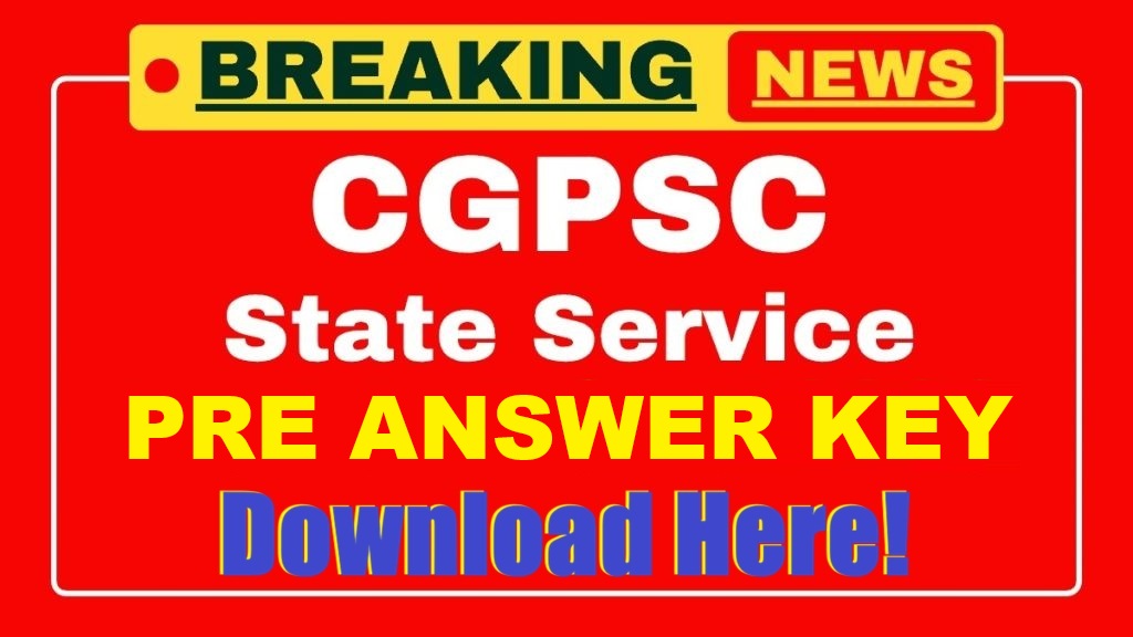 CGPSC SSE PCS Pre Answer Key 2026