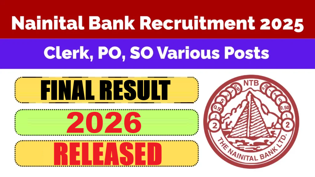 Nainital Bank Clerk CSA, PO & SO Final Result 2026